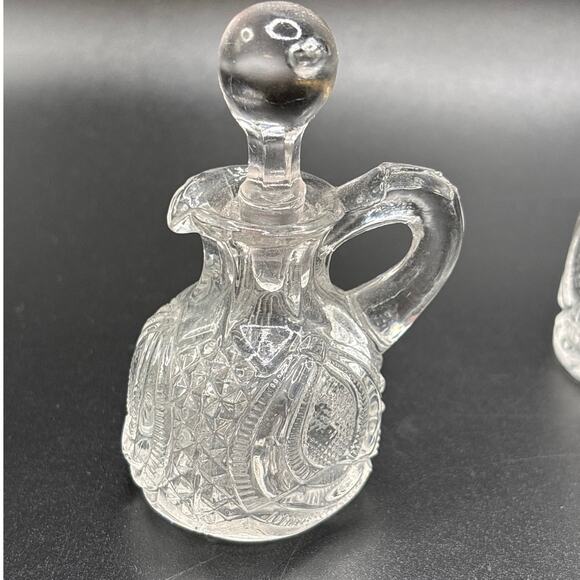 McKee & Bros. EAPG ‘Hickman’ Small Condiment Set Shaker Cruet Bottle Salt Cellar - Picture 3 of 10